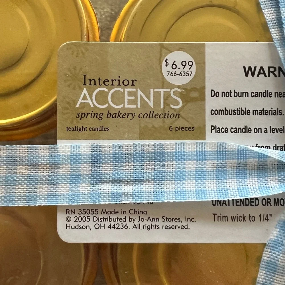Interior Accents Spring Bakery Collection Cupcake Tealight Candles 6 Piece Set
